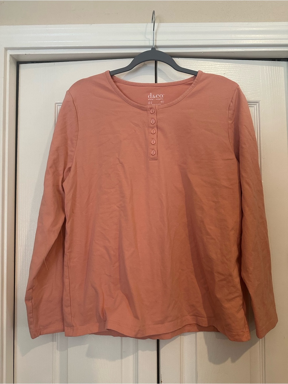 d&co Long-Sleeve Blouse in Dusty Coral